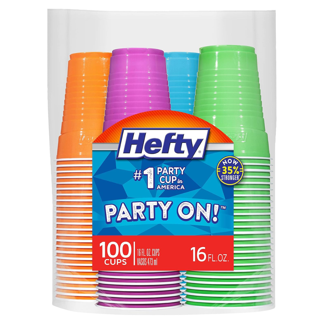 100-Count 16-Oz Hefty Party On Disposable Plastic Cups