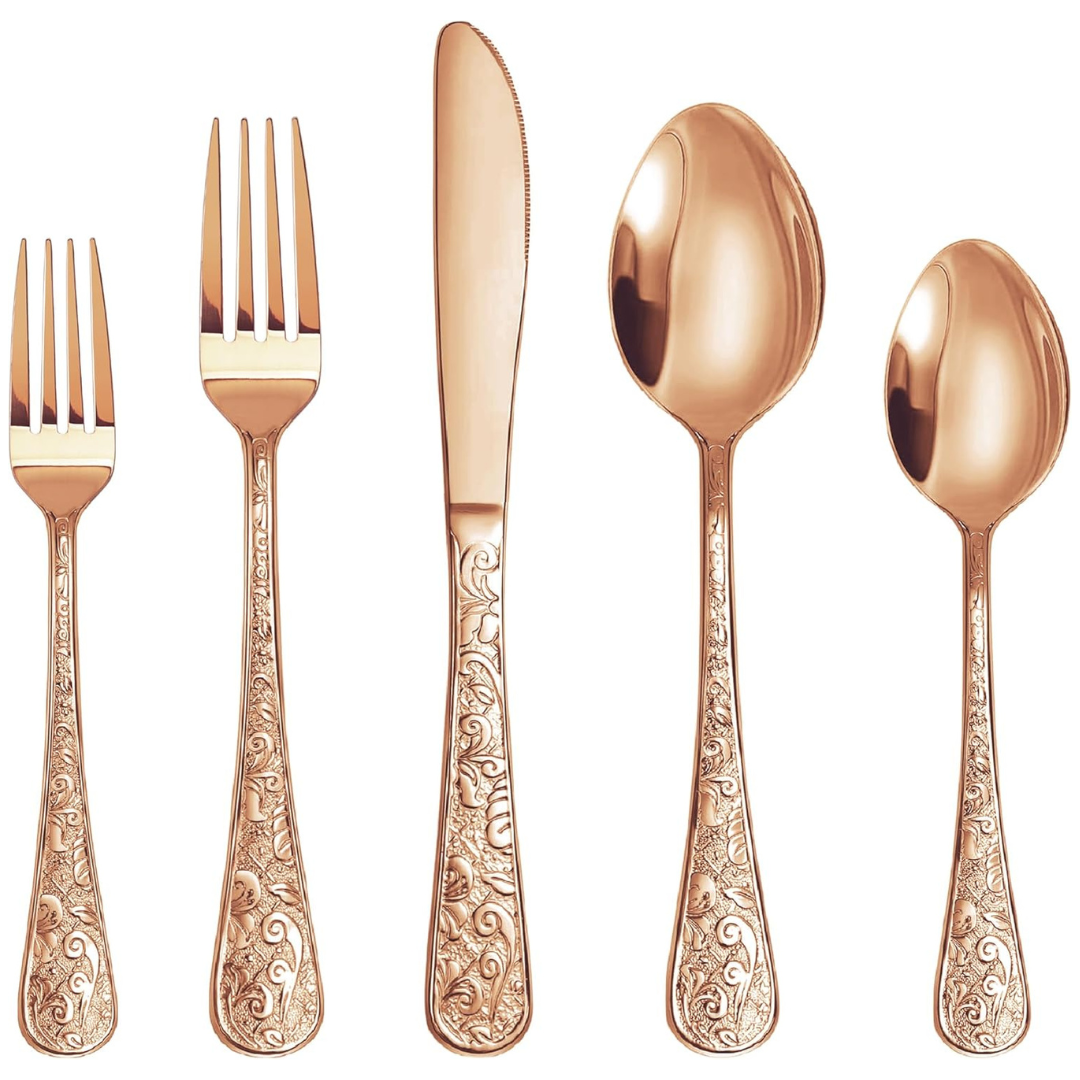 20-Piece Runfly Stainless Steel Vintage Carved Flatware Set (Various)