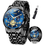 OLEVS Men's Waterproof Luxury Stainless Steel Chronograph Watch (2 Colors)