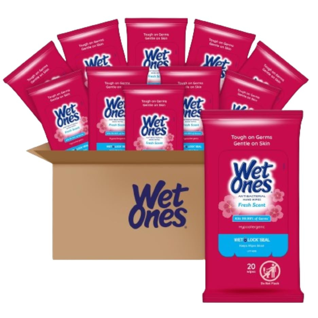 30-Pack Wet Ones Antibacterial Hand Fresh Scent Wipes (20 Wipes Each)
