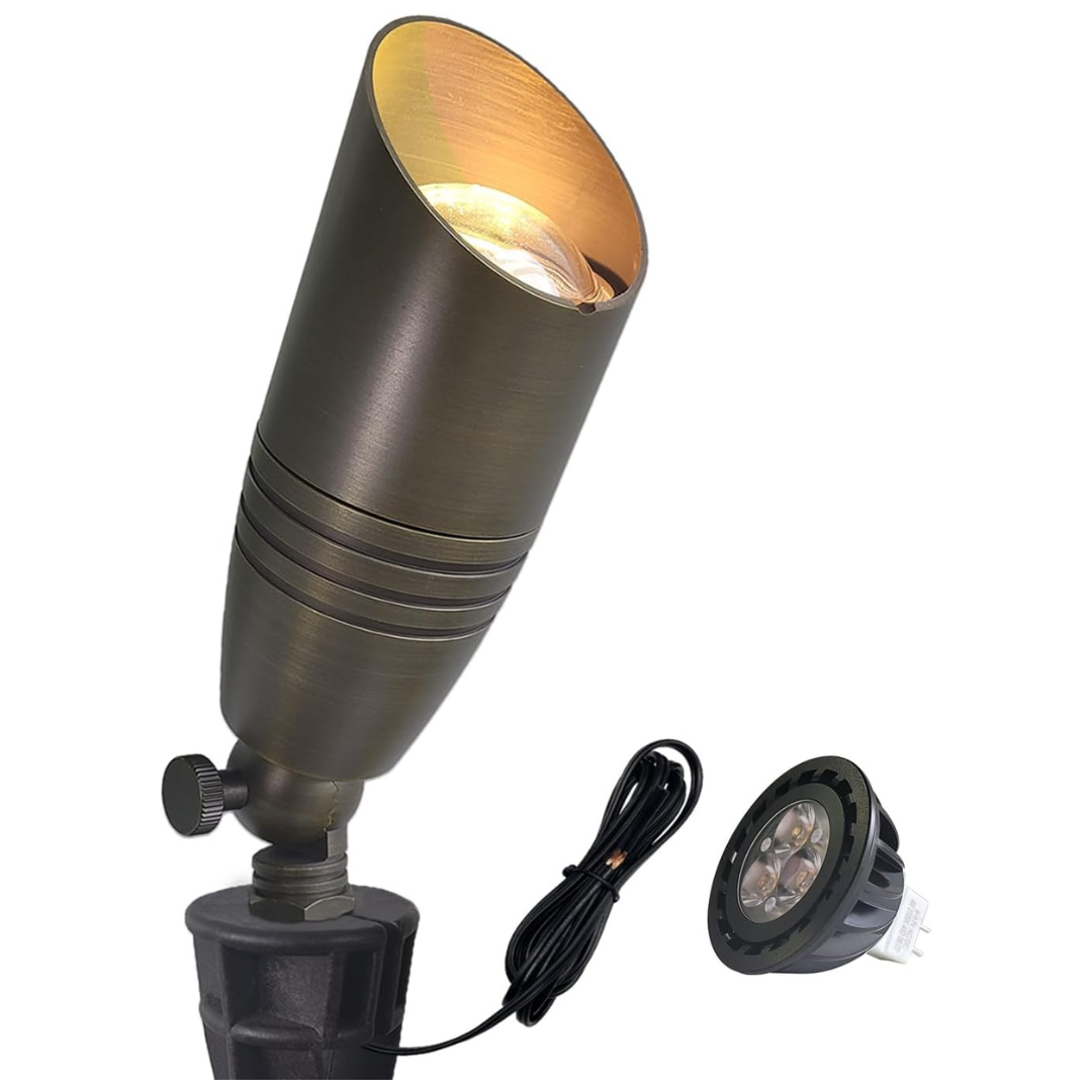 2700K 450LM Die-Cast Brass Landscape Spotlights W/ 5W LED MR16 Bulb