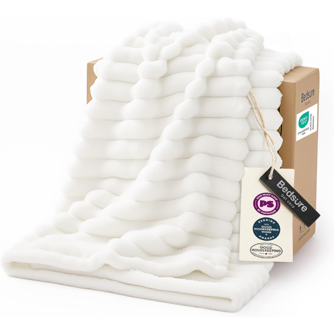 50" X 60" Bedsure Super Soft Cozy Throw Blanket (Off White)