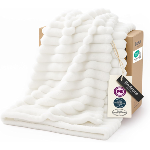 50" X 60" Bedsure Super Soft Cozy Throw Blanket (Off White)