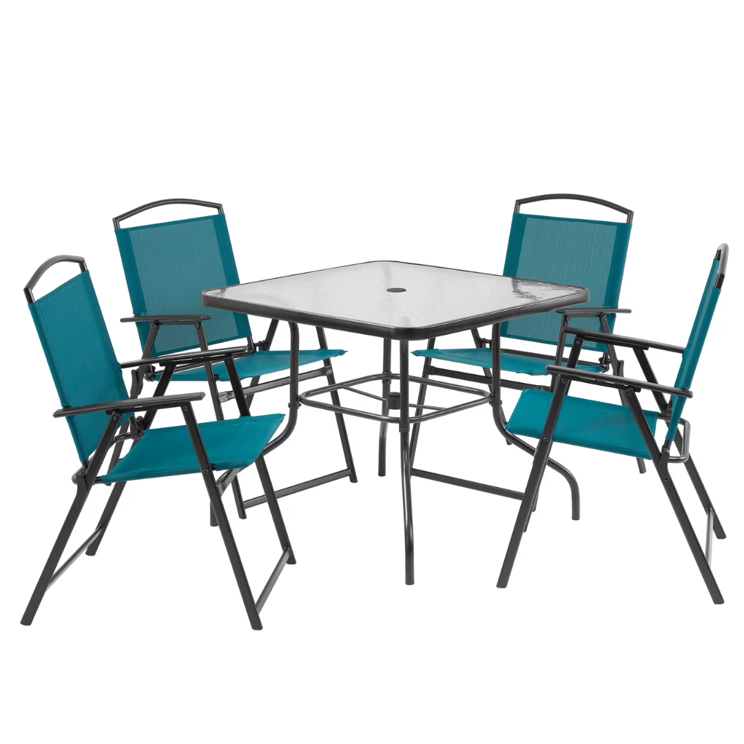 5-Piece Mainstays Albany Lane Outdoor Dining Set (Teal)