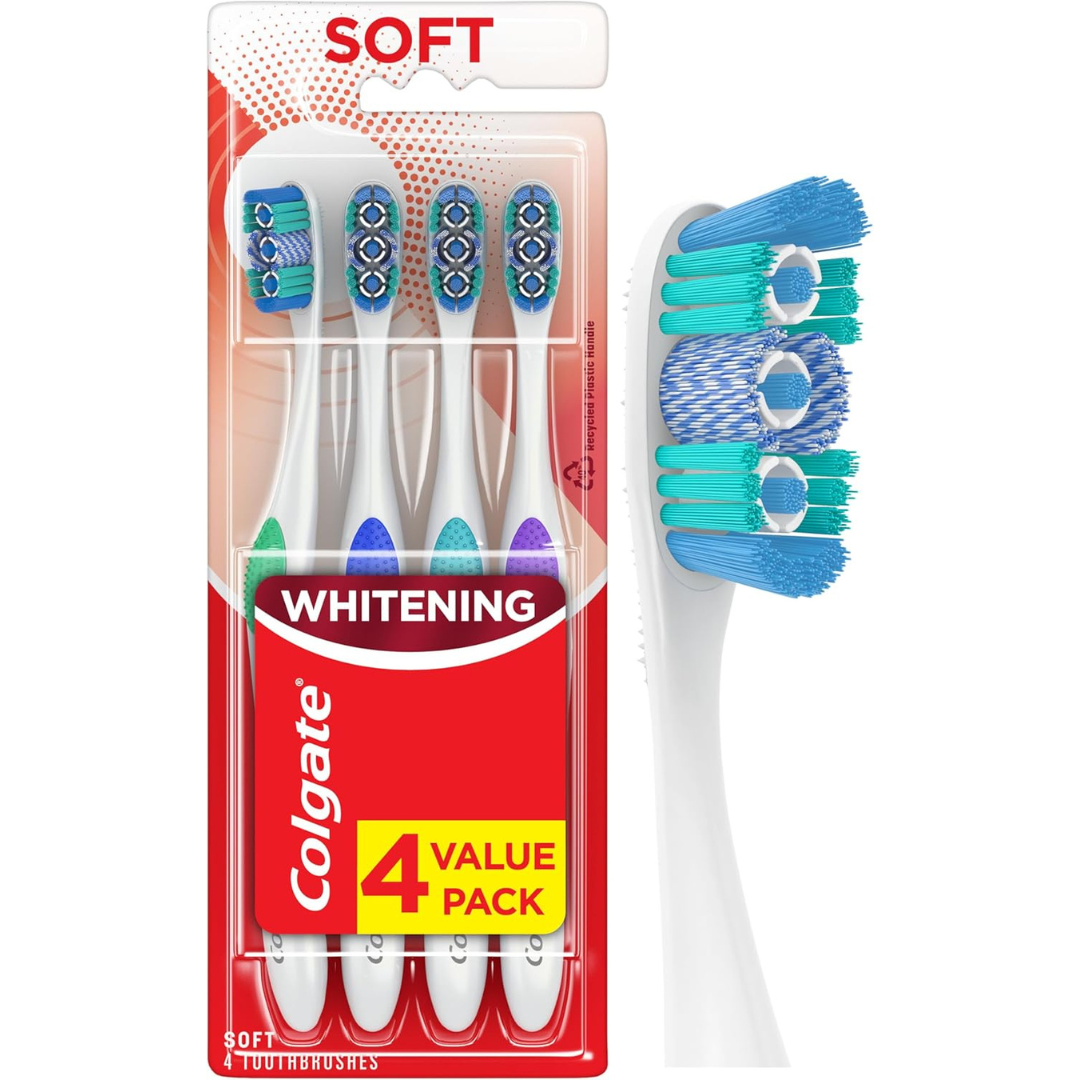 4-Count Colgate 360 Optic White Whitening Toothbrushes
