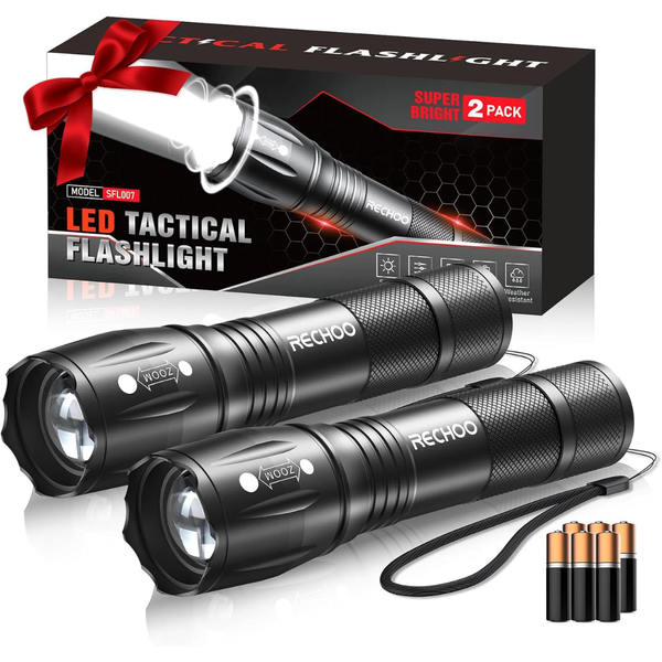 2-Pack Zoomable High Lumens LED Flashlights
