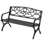 World Menagerie Freestanding Metal Frame Patio Park Bench (2 Colors)