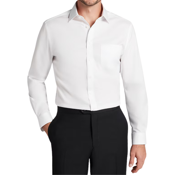 Traveler Collection Slim Fit Spread Collar Solid Dress Shirt