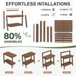 Serwall 3-Tier Heavy-Duty Outdoor Potting Bench (2 Colors)