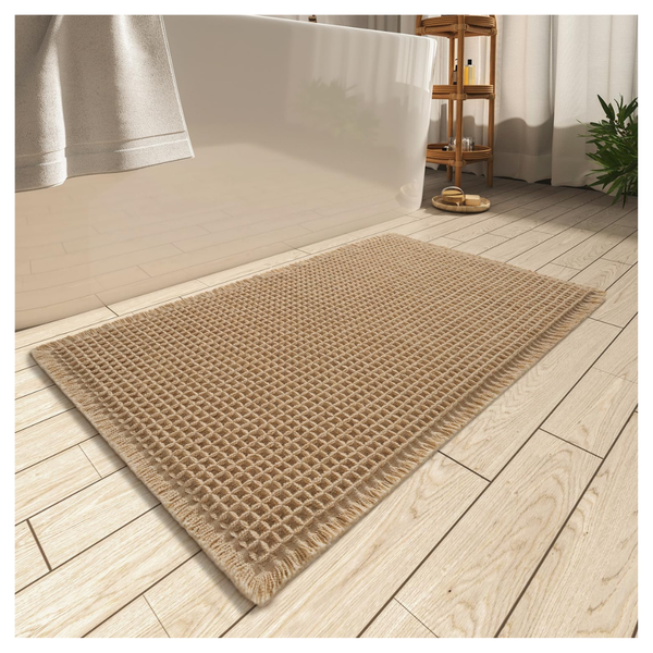 AMOAMI Waffle Super Absorbent Non Slip Bath Mat