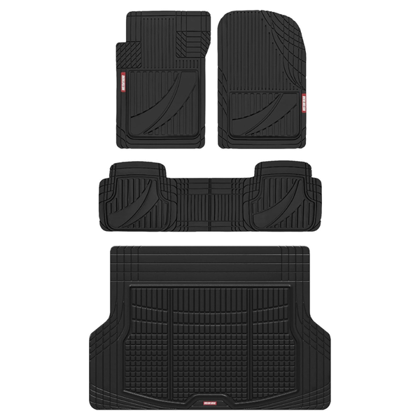 Motor Trend FlexTough Advanced Black Rubber Floor Mats