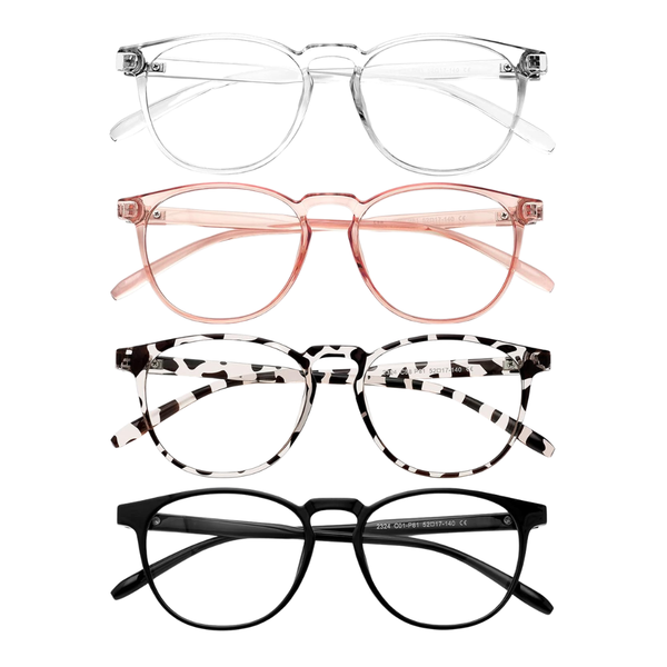 4-Pack Blue Light Blocking Reading/Gaming/TV/Phone Glasses