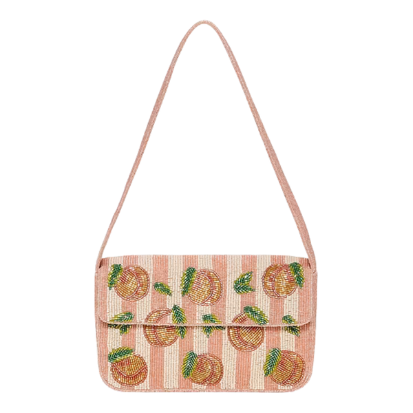 SOL And MER Beaded Peaches Shoulder Bag