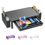 Adjustable Computer Monitor Stand W/ Storage Drawer