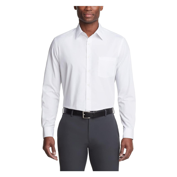 Van Heusen Men's Regular Fit Poplin Solid Dress Shirt