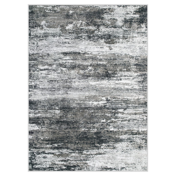 5' X 7' Neutral Abstract Low Pile Non-Slip Rug