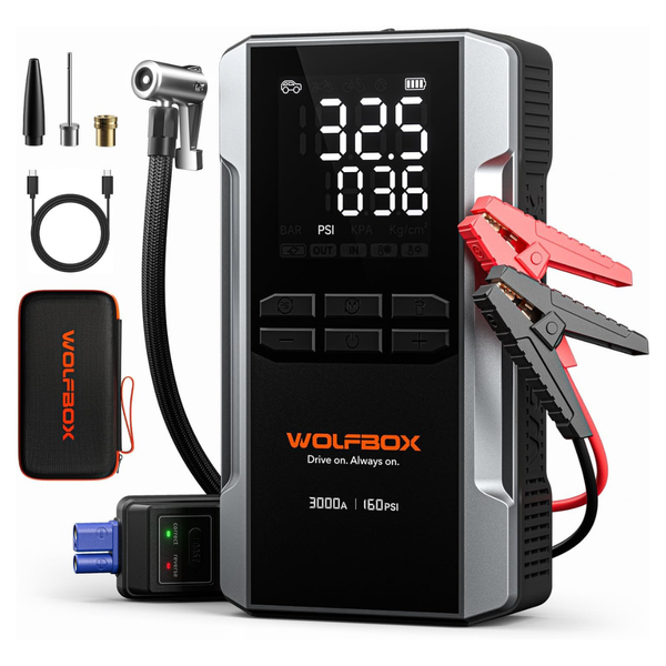 3000A 1600mAh Portable Jump Starter (Up To 8L Gas Engine)