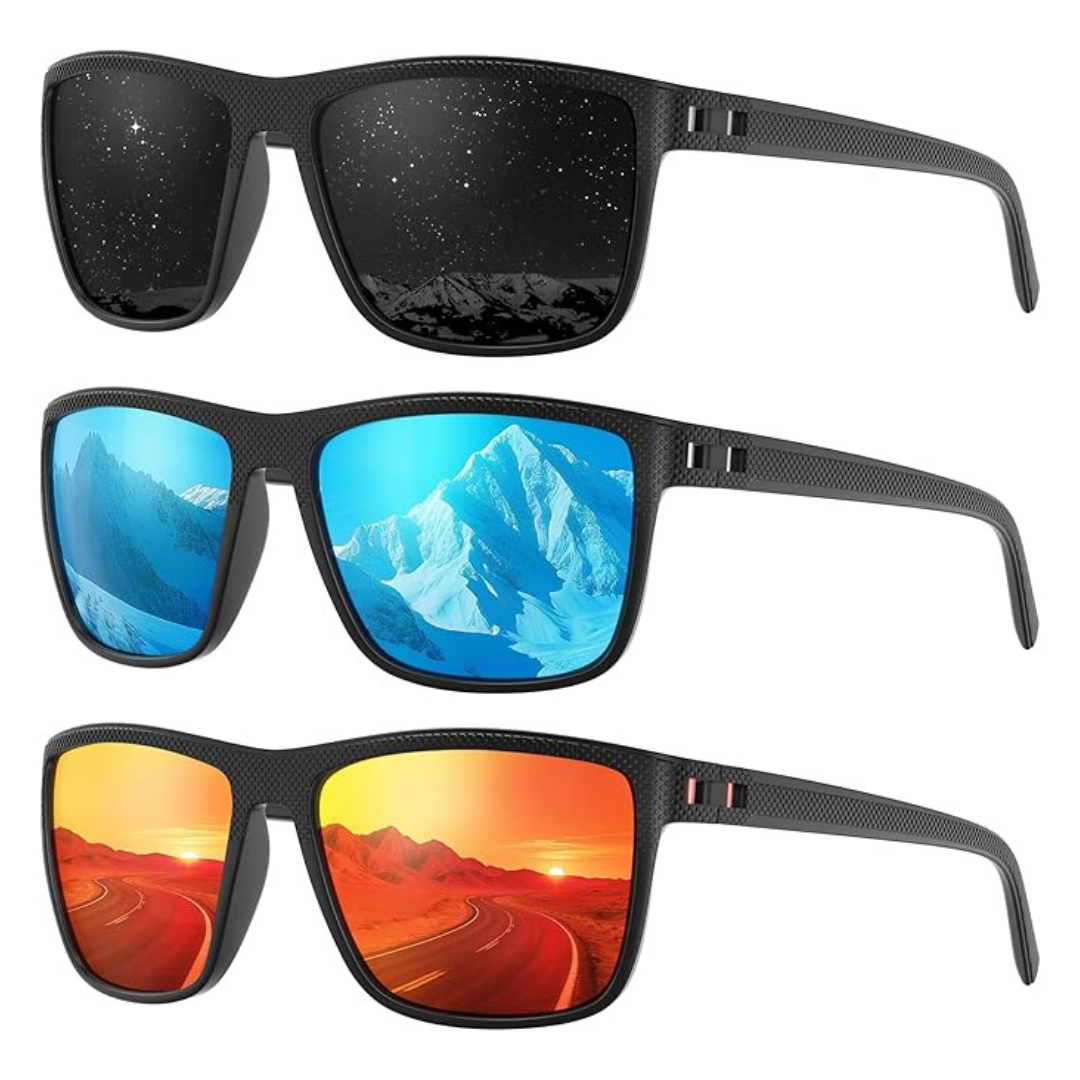 3-Pack Unisex Polarized UV Protection Sunglasses