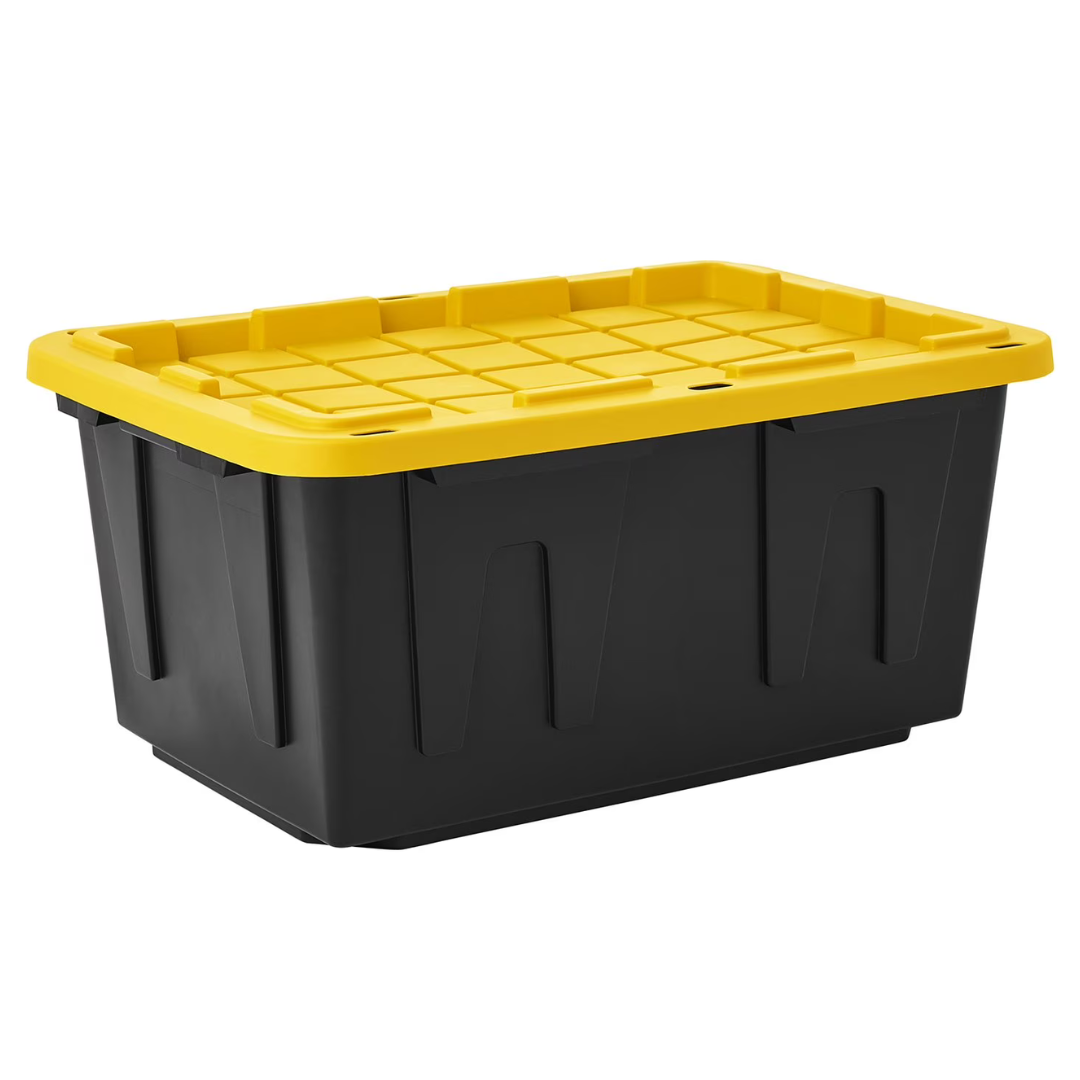 27 Gallon Member's Mark Heavy-Duty Black & Yellow Storage Tote
