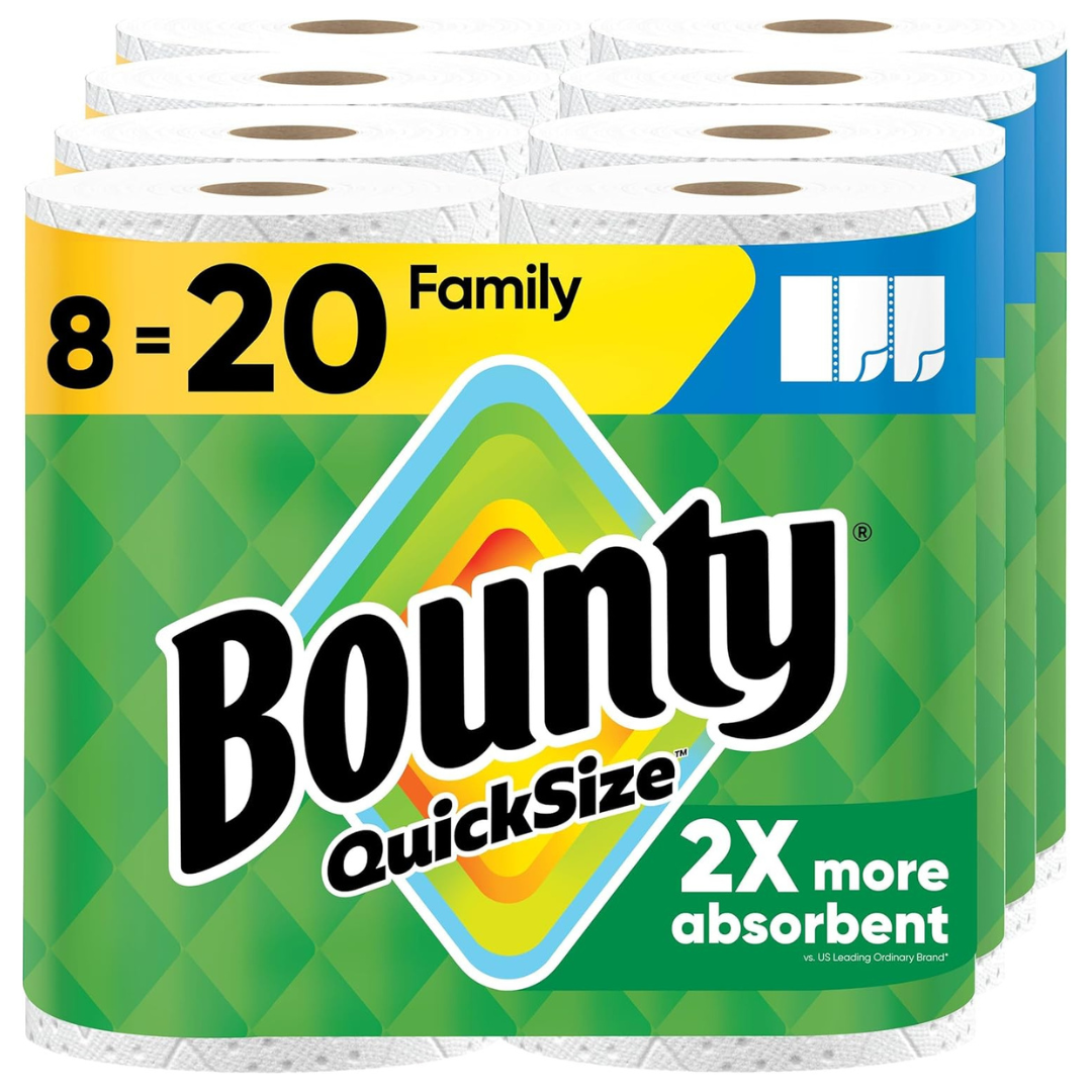 8-Pack Bounty Quick-Size Paper Towels Family Roll
