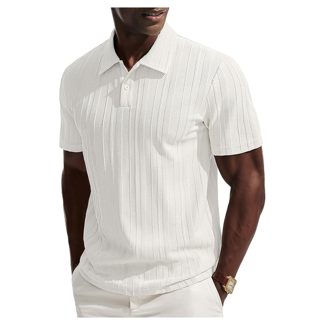 Men's Short Sleeve Collared Knit Polo Shirts (Various Colors)