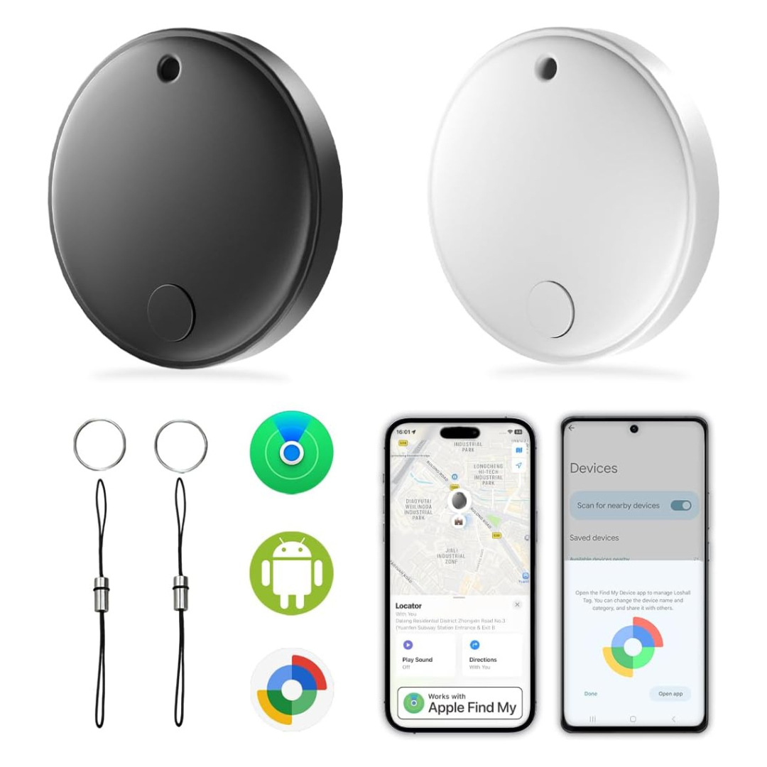 2-Pack Smart Tracker Tag Works With Apple Find My & Google Find Hub
