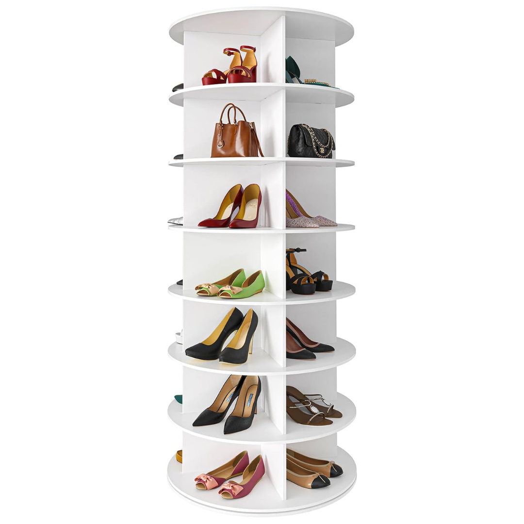 SpaceAid 7-Tier Rotating Shoe Rack Tower (23.2"D X 23.2"W X 63"H)