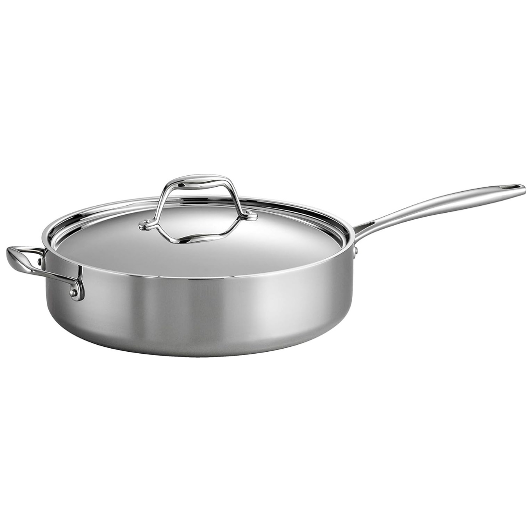 Tramontina Signature Tri-Ply Clad Stainless Steel 6-Quart Saute Pan With Lid
