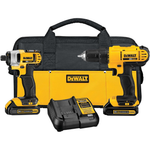 Dewalt 20V Cordless Drill & Impact Driver W/ 2 Batteries, Charger & Bag