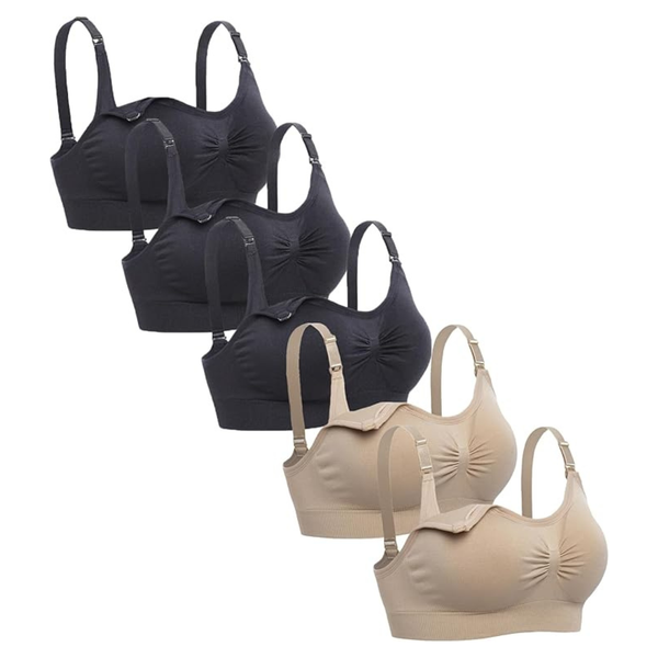5-Count Lataly Womens Seamless Nursing Bra