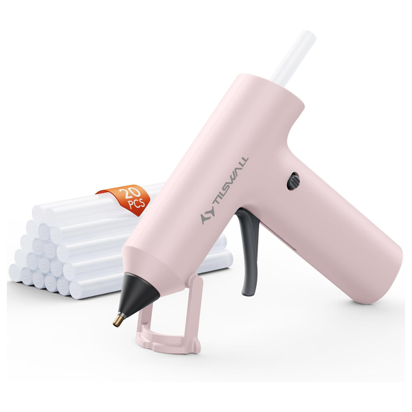 Tilswall Cordless Rechargeable Hot Glue Gun (Pink)