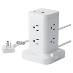 Power Strip Tower With 1800J Surge Protection, 8 Outlets & 6ft Cord