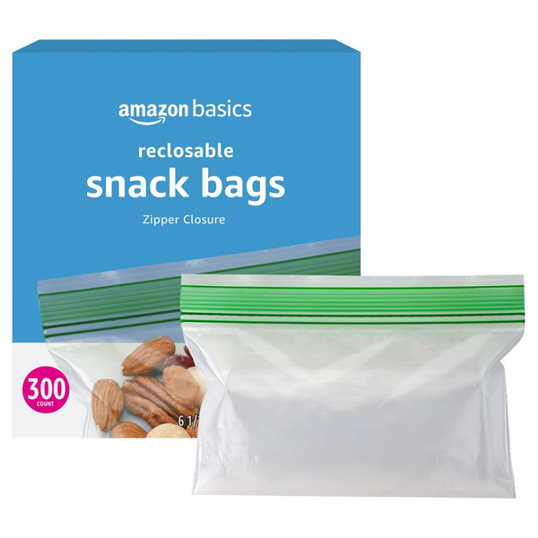 300-Count Amazon Basics Reclosable Snack Storage Bags