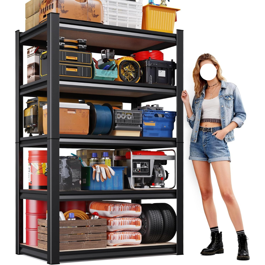 5-Tier Heavy Duty Garage Shelving Unit (71"H X 32"W X 14"D)