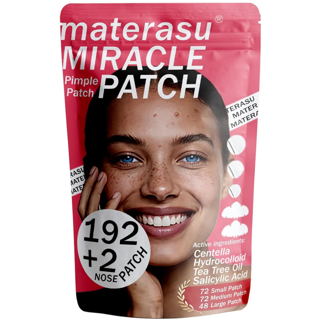 194-Piece (192+2 Patches) Hydrocolloid Acne Pimple Patches With Tea Tree Oil