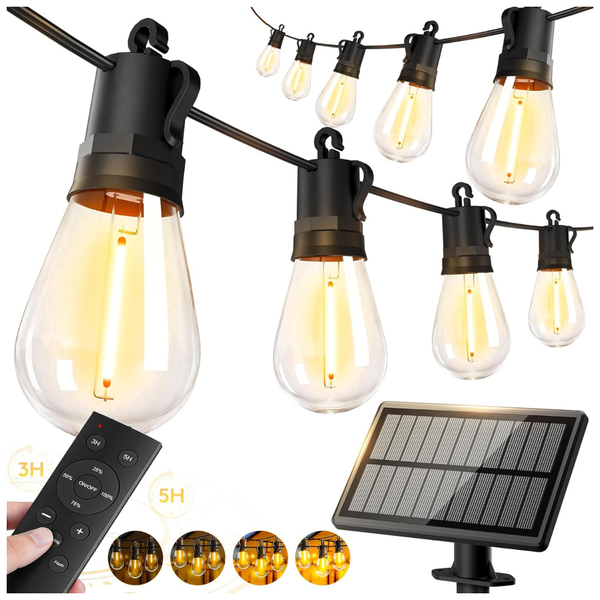 50ft Waterproof Battery Operated Solar Powered String LED Lights