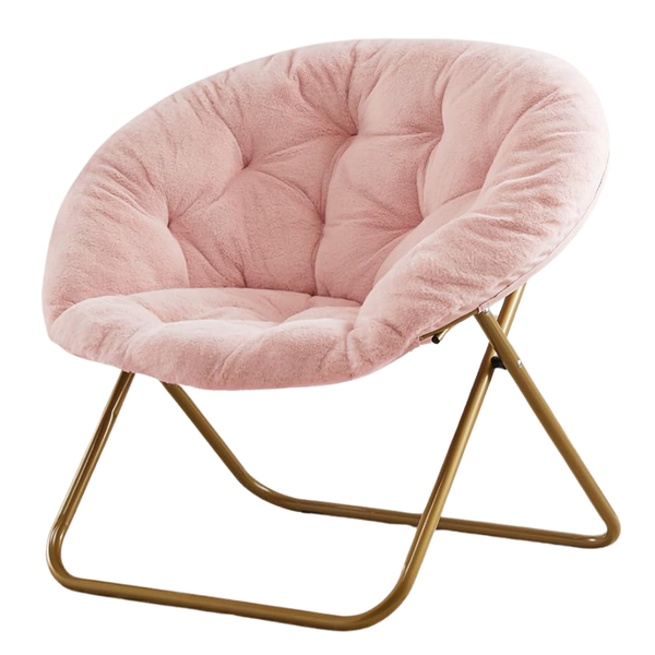 Faux Fur XL Foldable Lounge Seat Saucer Chair
