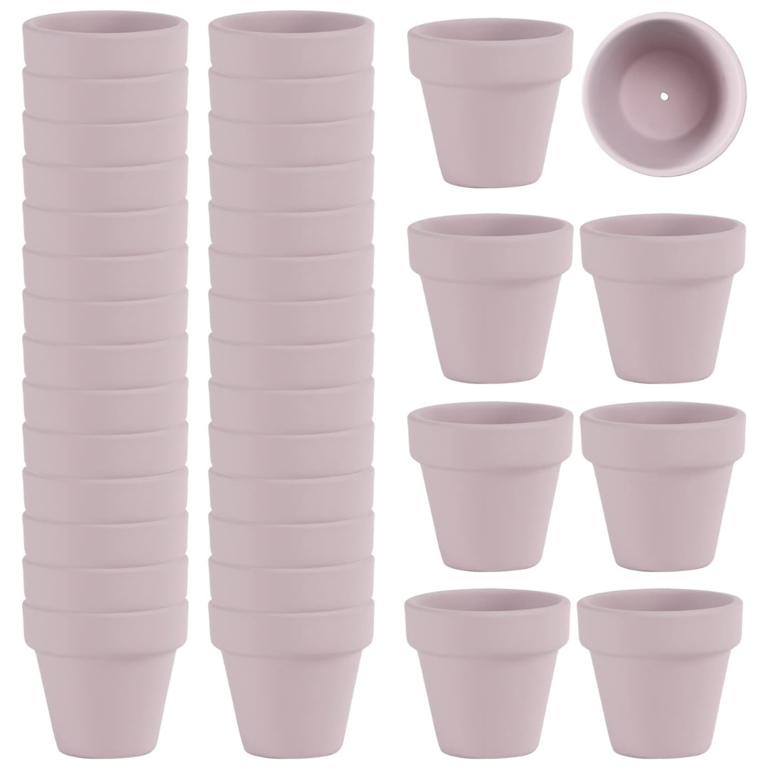 36-Pack 2.1" Small Mini Terracotta Clay Pots (2 Colors)