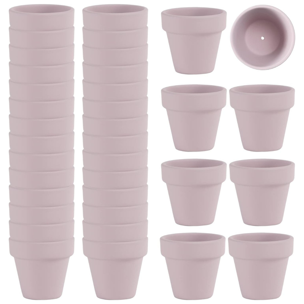 36-Pack 2.1" Small Mini Terracotta Clay Pots (2 Colors)