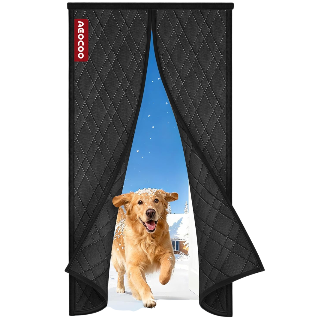 Insulated Magnetic Door Curtain For Fits Up To 36"x80"