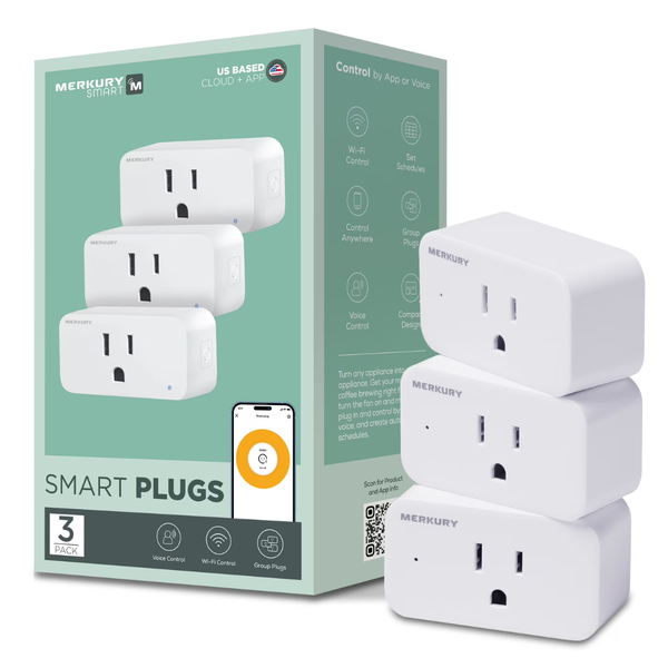 3-Pack Merkury Smart Wi-Fi Plug With Alexa & Google