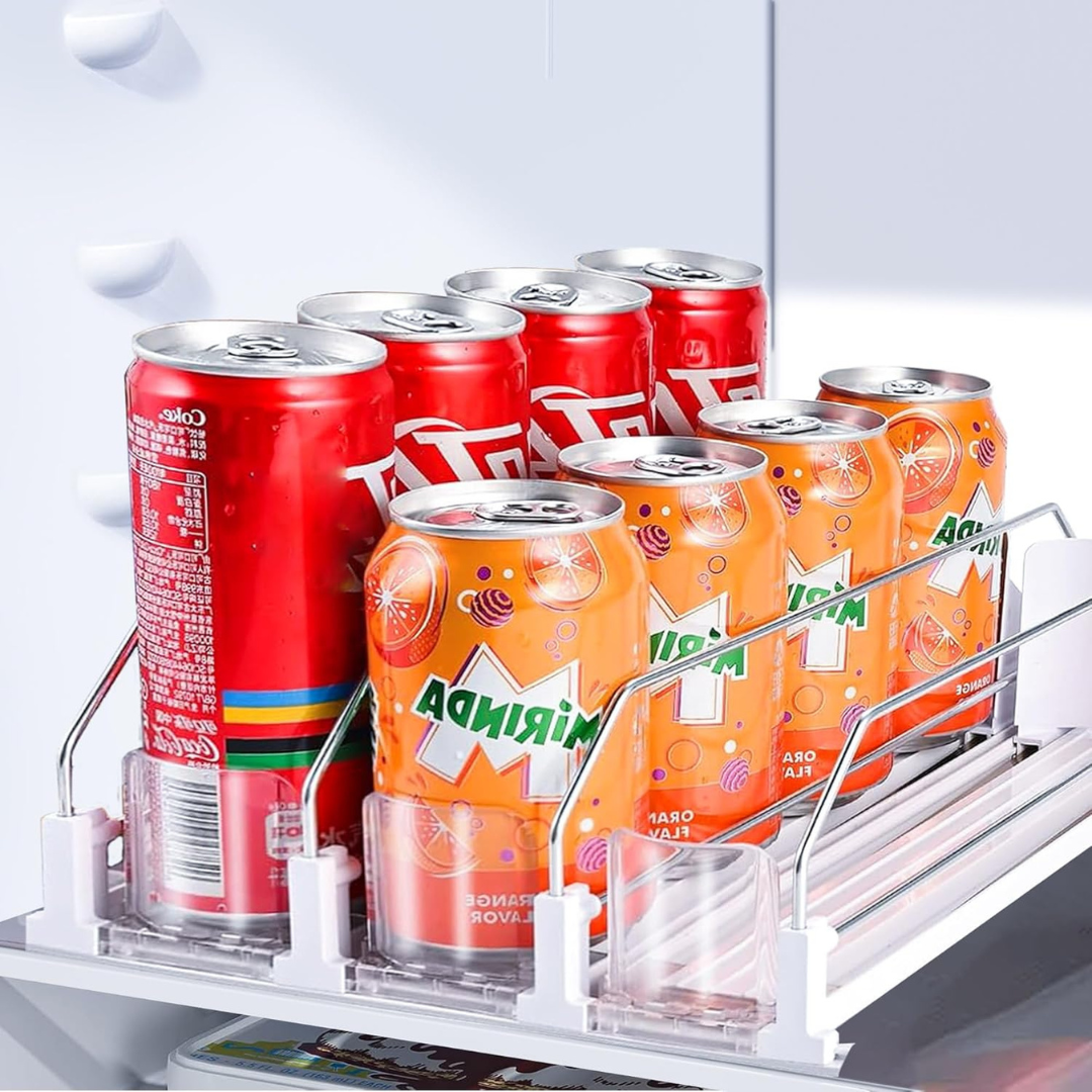 3-Row Soda Can Dispenser With Smooth Auto-Glide Pusher (15 Can Capacity)
