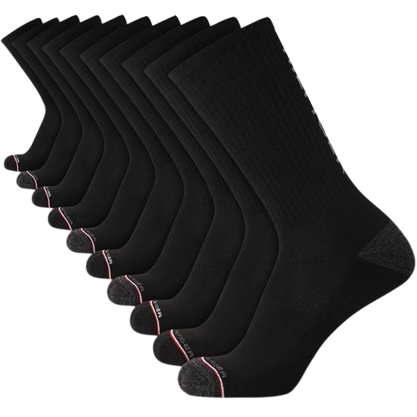 10-Pack Tommy Hilfiger Men's Crew Socks (Size 7-12, White/Grey Assorted)
