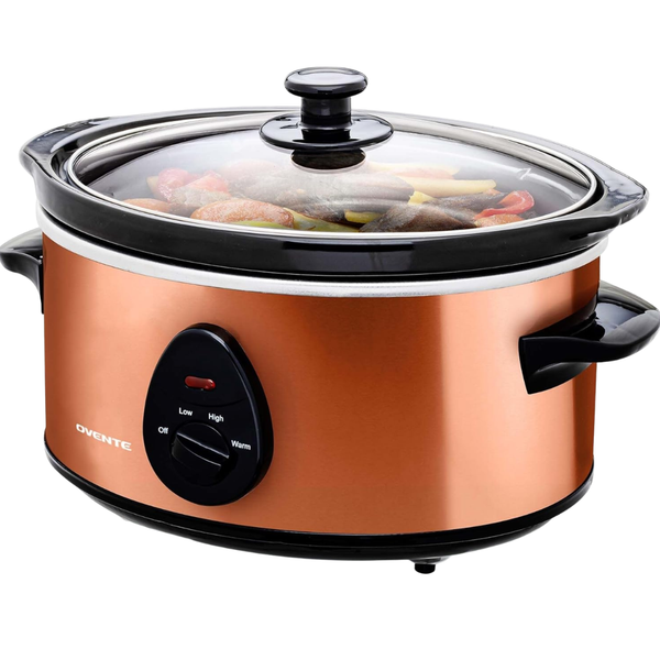OVENTE 3.7 Qt Electric Stainless Steel Slow Cooker With 3 Heat Settings