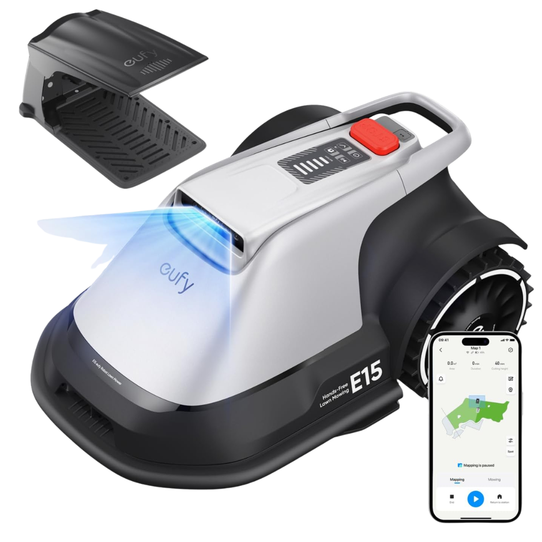 Eufy E15 Robot Lawn Mower for 0.2 Acres with Auto Mapping