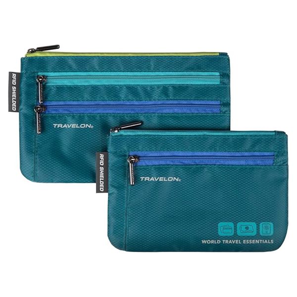 2-Piece World Travel Essentials Currency & Passport Organizers