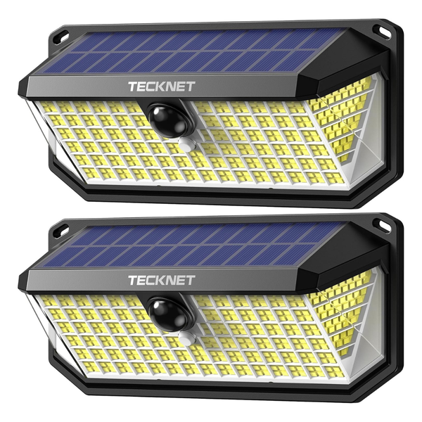 2-Pack Tecknet 416 LED Solar Waterproof Outdoor Lights W/ Motion Sensor