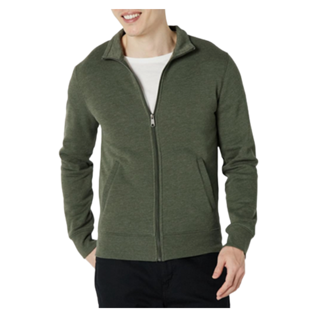 Amazon Essentials Men's Mock Neck Fleece Zip Up Sweatshirt (2 Colors)