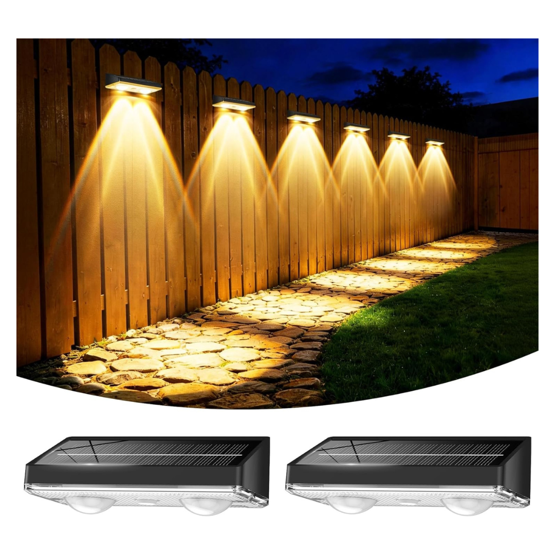 2-Pack Toeuie Ultra-Bright Solar Fence Lights