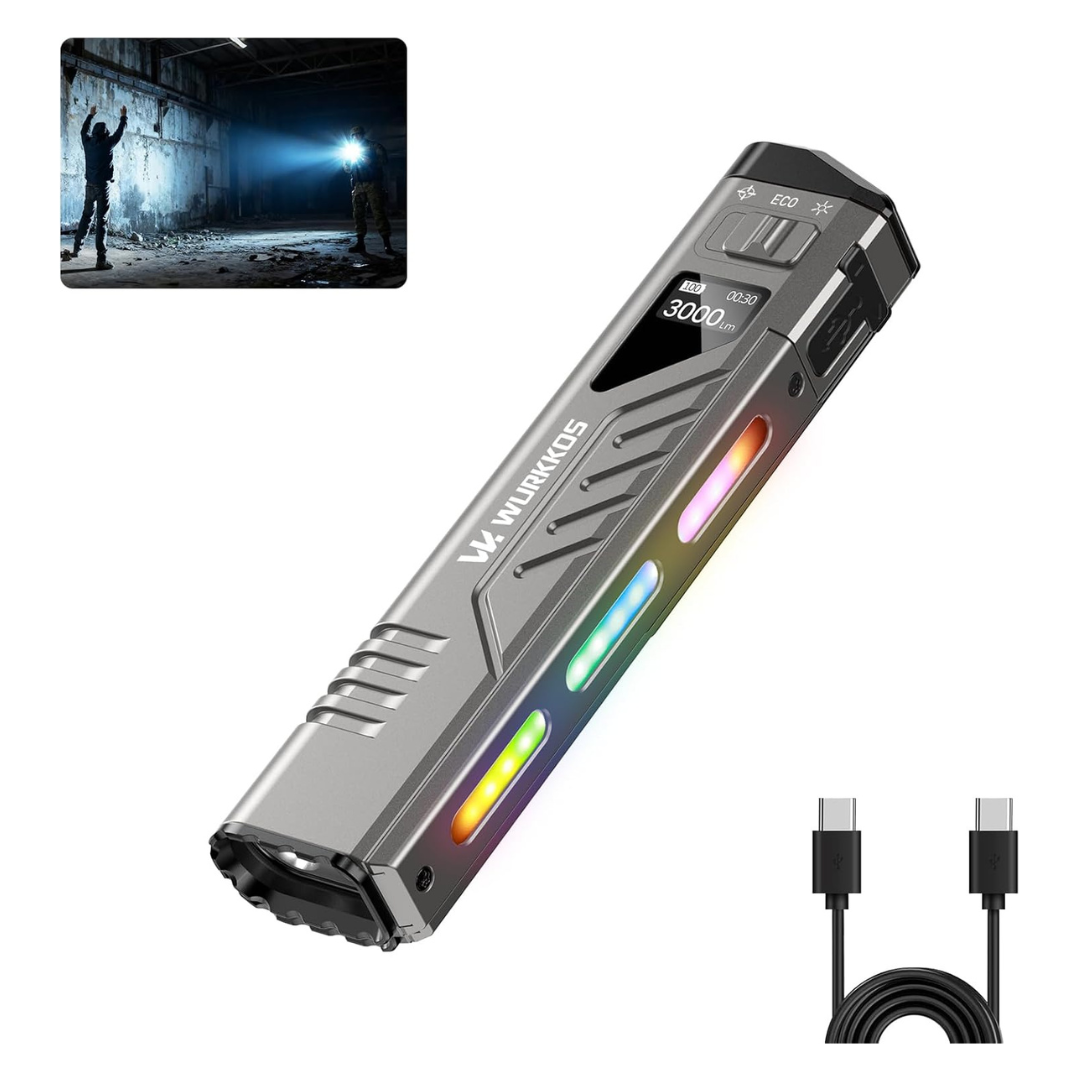 Wurkkos TD11 Rechargeable EDC Flashlight With OLED Display